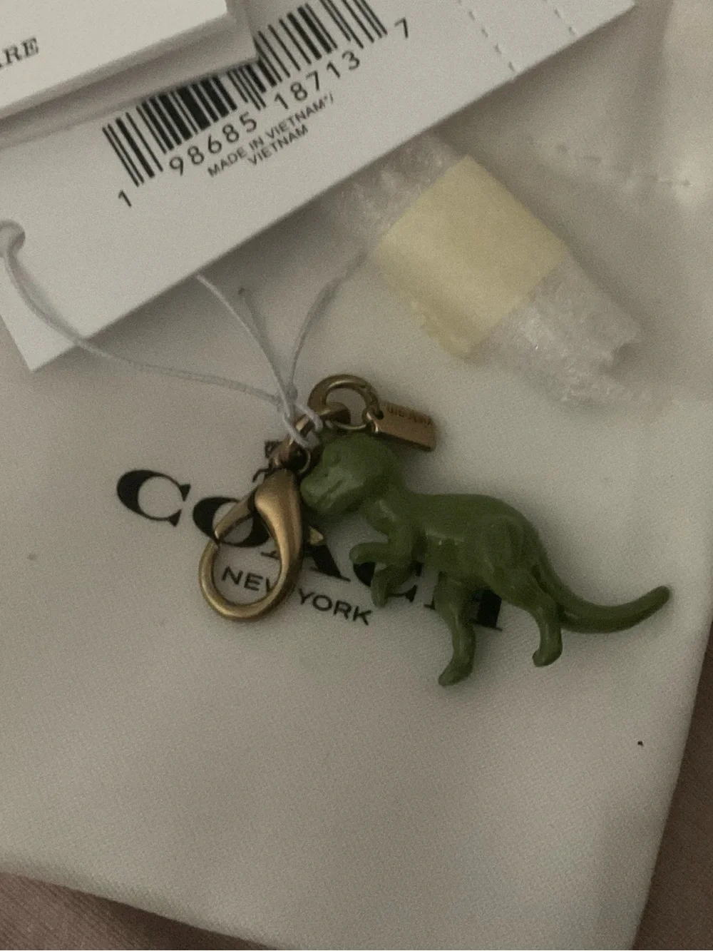 Coach Green Dinosaur Charm Key Clip